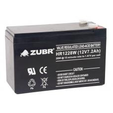 ZUBR HR 1228W (12V, 7,2Ah). Аккумулятор герметичный свинцово-кислотный. ZUBR