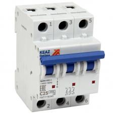 BM63-3C25-УХЛ3 3п C 25А 6кА OptiDin (260794). Выключатель автоматический модульный. КЭАЗ