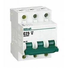 ВА-101 3P 25А 4,5кА (11080DEK). Автоматический выключатель. DEKraft