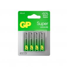 GP Super Alkaline 15A AA (GP 15AA21-2CRSBC4), упак. 4 шт. БЛИСТЕР. Алкалиновые батарейки. GP Batteries
