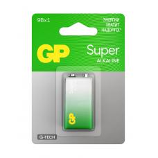 GP Super Alkaline 9V Крона (GP 1604AA21-5CRSBC1), БЛИСТЕР. Алкалиновая батарейка. GP Batteries