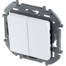 Inspiria выключатель 2-клавишный, скрытой установки, белый (673620). Выключатель. LegranD