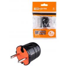 Вилка б/з черная с красной вставкой 10А 250В TDM (SQ1806-0210). Вилка. TDM ЕLECTRIC Вилка б/з черная с красной вставкой 10А 250В TDM (SQ1806-0210). Вилка. TDM ЕLECTRIC