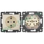 Valena розетка 1-местная с заземлением с защитными шторками, скрытой установки, слоновая кость (774321). Розетка. LegranD