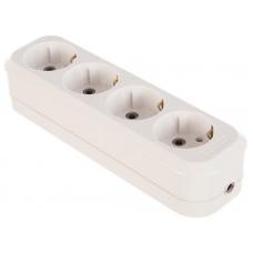 Розетка (колодка) удлинителя 4-м с заземлением АБС-пластик (E304). Розетка (колодка) удлинителя. UNIVersal