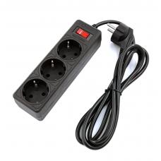 SP3B-518 GARDA. Сетевой фильтр 3 розетки, 1,8м, черный. 5bites