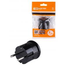 Вилка с/з круглая черная 10А 250В TDM (SQ1806-0200). Вилка. TDM ЕLECTRIC Вилка с/з круглая черная 10А 250В TDM (SQ1806-0200). Вилка. TDM ЕLECTRIC