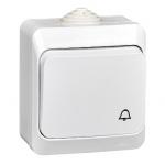 Этюд выключатель с самовозвратом 1-клавишный, открытой установки, IP44, белый (KA10-041B). Выключатель. Systeme Electric