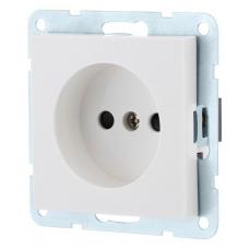 Розетка без з/к, со шторками, белый LK80 (843304-1). Розетка. Экопласт