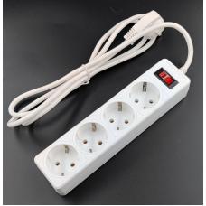 SP4W-518 GARDA. Сетевой фильтр 4 розетки, 1,8м, белый. 5bites