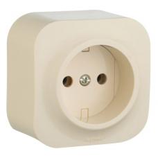 Quteo розетка 1-местная без з/к, без защитных шторок, о/у, слоновая кость (782240). Розетка. LegranD