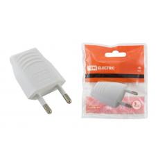 Вилка б/з белая 10А 250В (евровилка CEE 7/16) прямой вывод проводника TDM (SQ1806-0089). Вилка. TDM ЕLECTRIC Вилка б/з белая 10А 250В (евровилка CEE 7/16) прямой вывод проводника TDM (SQ1806-0089). Вилка. TDM ЕLECTRIC