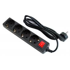 SP4B-218. Сетевой фильтр 4 розетки, 1,8м черный. 5bites