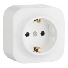 Quteo розетка 1-местная с з/к, без защитных шторок, о/у, белый (782211). Розетка. LegranD