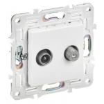 SKANDY Розетка двойная TV+SAT SK-A13W скрытой установки арктический белый (SK-AF20-O-K01). Розетка TV+SAT. IEK