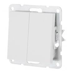Выключатель 2-клавиши, 16 A, 250 B, белый LK80 (841104-1). Выключатель. Экопласт