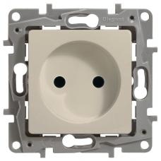 ETIKA розетка 1-местная без заземления, без защитных шторок, скрытой установки, слоновая кость (672320). Розетка. LegranD