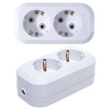 Розетка (колодка) удлинителя 2-м с заземлением АБС-пластик (E302). Розетка (колодка) удлинителя. UNIVersal
