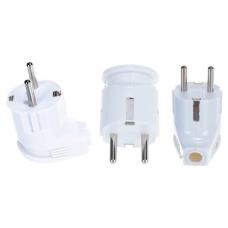 Вилка угловая с заземлением белая (А105). Вилка. UNIVersal