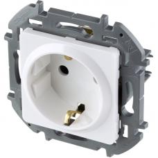 Inspiria розетка 1-местная с заземлением, без защитных шторок, скрытой установки, белый (673720). Розетка. LegranD