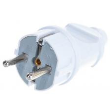 Вилка прямая с заземлением белая (А101). Вилка. UNIVersal