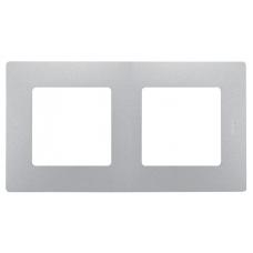 ETIKA рамка 2-местная, алюминий (672552). Рамка. LegranD