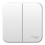 BLANCA выключатель 2-клавишный открытой установки, белый (BLNVA065011). Выключатель с изолированной пластиной. Systeme Electric