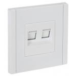 FORTE&PIANO Розетка компьютерная двойная RJ45 кат.6 FP234 скрытой установки белый (FP-K20-2-K01). Розетка компьютерная RJ45 (cat.6) серии FORTE&PIANO. IEK