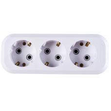 Розетка (колодка) удлинителя 3-м с заземлением АБС-пластик (E303). Розетка (колодка) удлинителя. UNIVersal