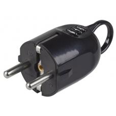 Вилка разборная угловая ВПу12-01-Ст с з/к с кольцом черная (EVP12-16-01-K02). Вилка разборная угловая. IEK