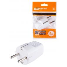 Вилка прямая с/з белая c перфорацией 10А 250В TDM (SQ1806-0197). Вилка. TDM ЕLECTRIC Вилка прямая с/з белая c перфорацией 10А 250В TDM (SQ1806-0197). Вилка. TDM ЕLECTRIC