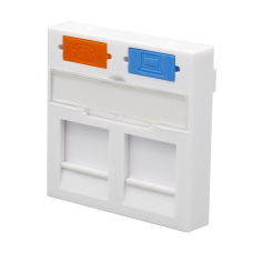 Лицевая панель 2 порта (45х45, шторка) 10-0303. Лицевая панель 2 порта. SUPRLAN