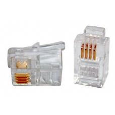 PLUG-4P4C-P-C2-100 (100 шт). Разъем RJ-11. Hyperline