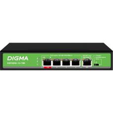 DSP204G-1G-T80 (L2) 5х1Гбит/с 4PoE 4PoE+ 1PoE++ 80W. Коммутатор с питанием по PoE. Digma