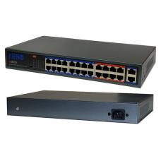 KN-SW2402POE+. Коммутатор с питанием по PoE. KENO